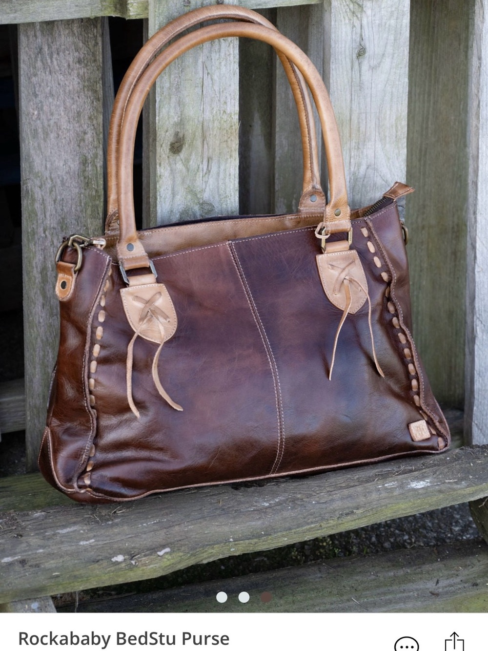 Bed Stu NEW RELEASE ROCKABABY Teak Rustic Leather Shoulder Bag NWT Retails $295 - Picture 12 of 13